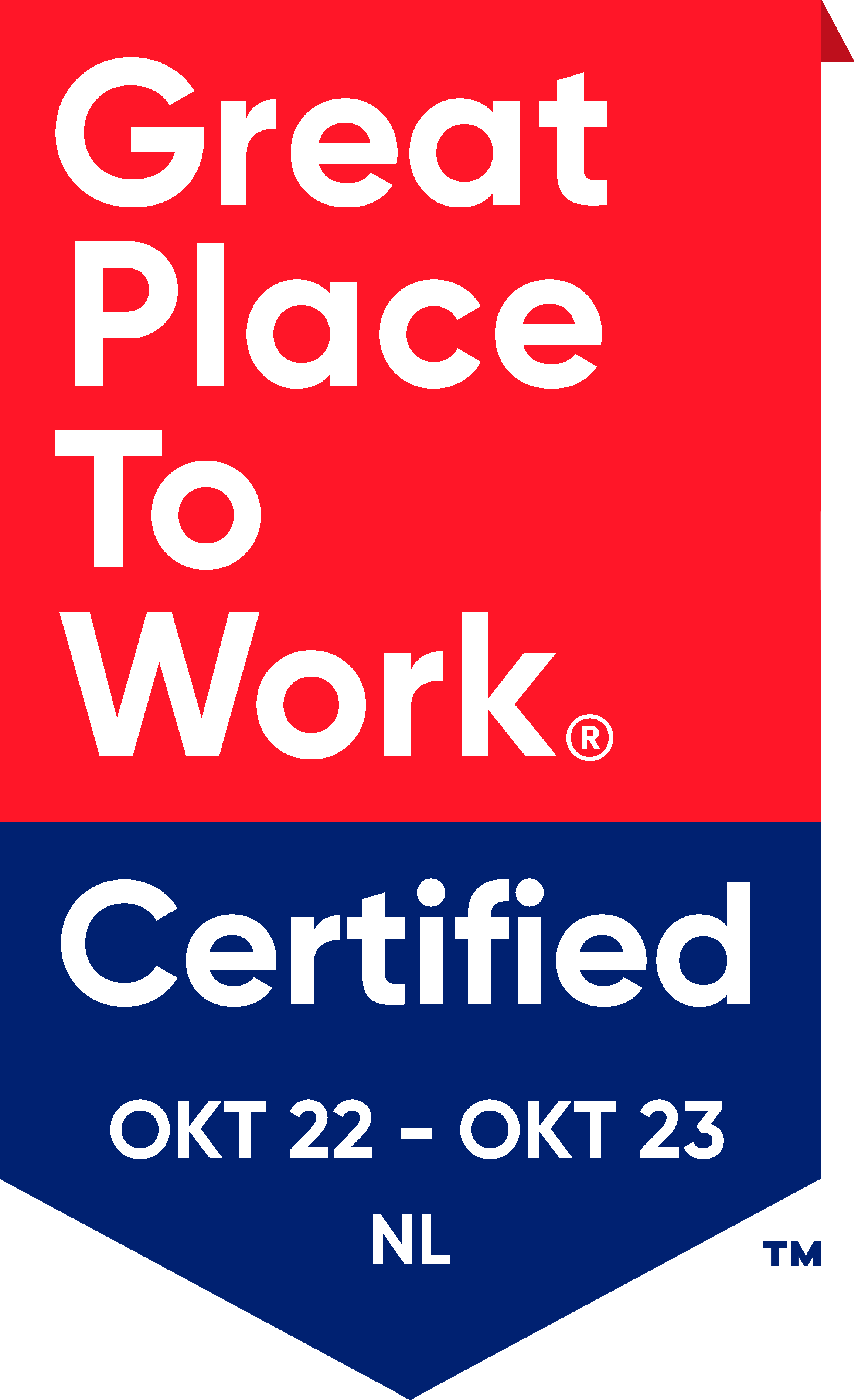 Logo certificaat Great Place to Work 2022-2023
